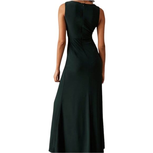 BHLDN Cortine Sleeveless Long Gown Front Slit Dress Forest Green Size 6 NWOT - Picture 4 of 10